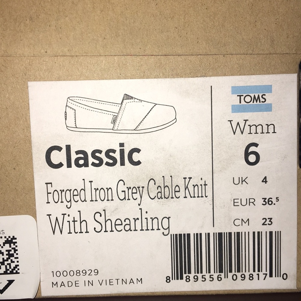 🆕 TOMS Classic  Knit Faux Shearling Lined Slip-O - Picture 8 of 8